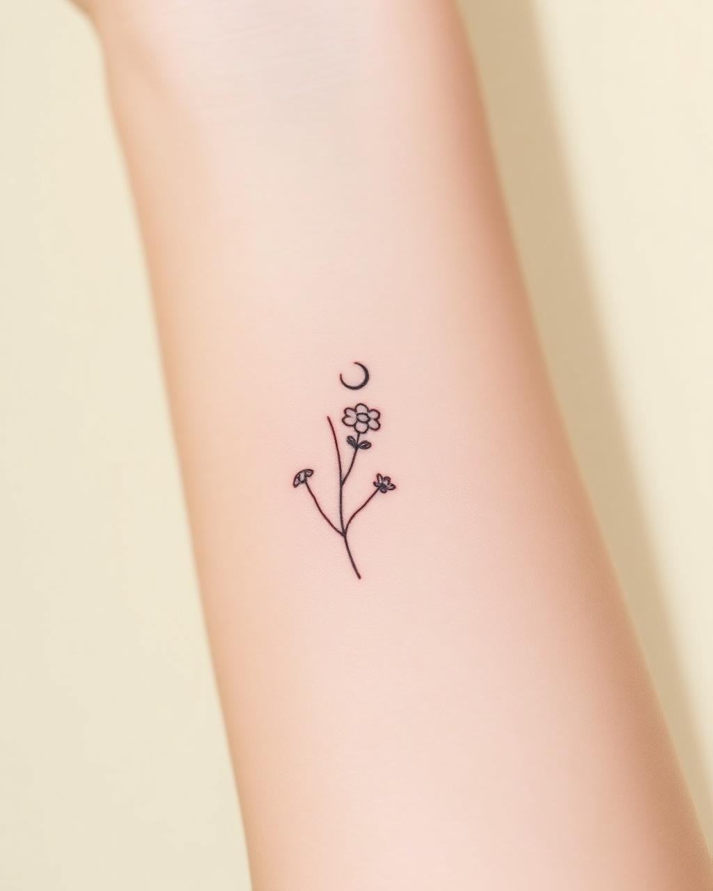 Botanical fineline tattoo